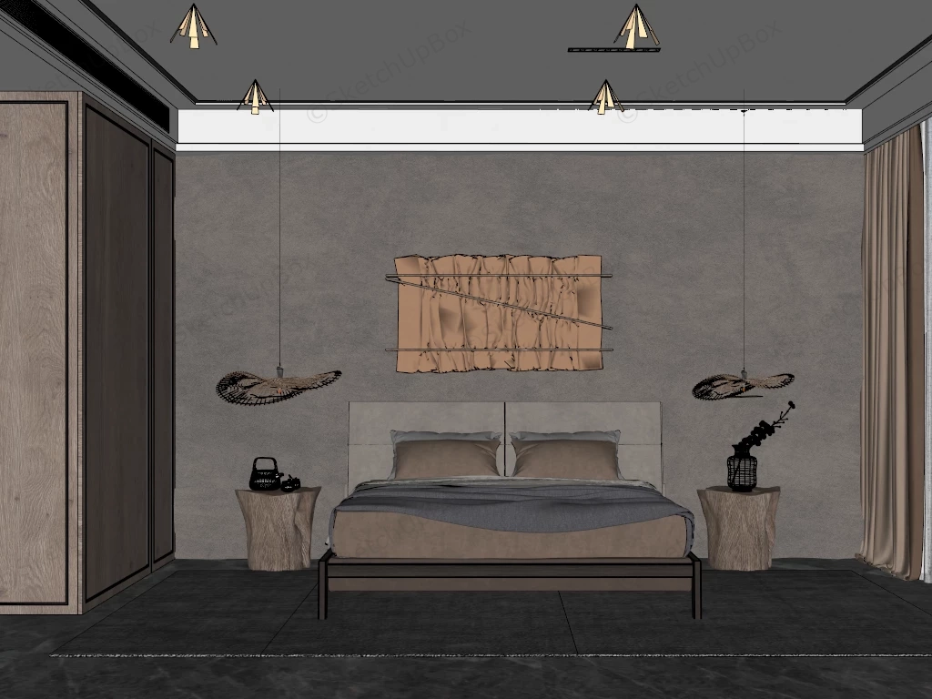 Rustic Bedroom Ideas sketchup model preview - SketchupBox