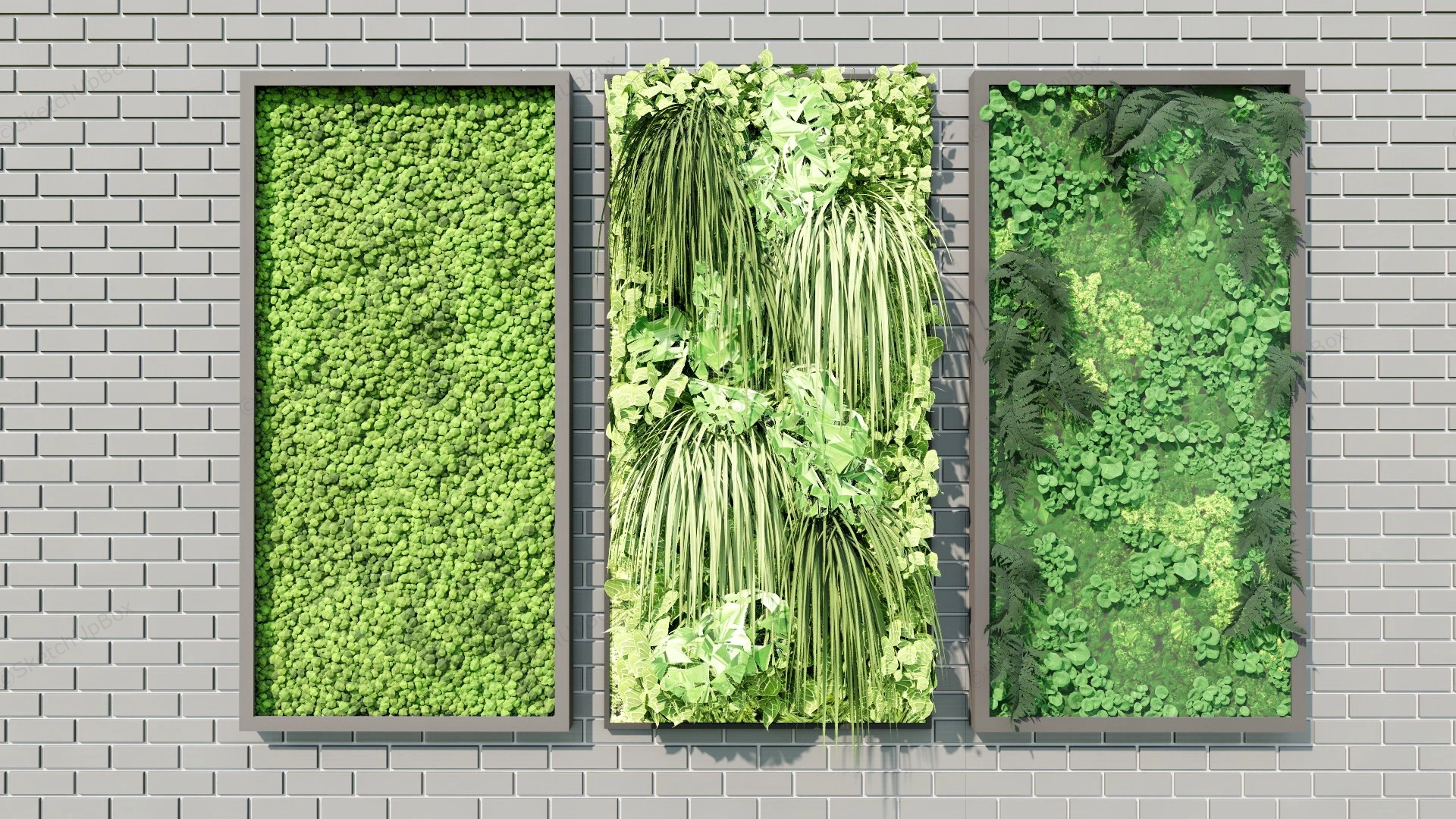 Green Wall Panels sketchup model preview - SketchupBox