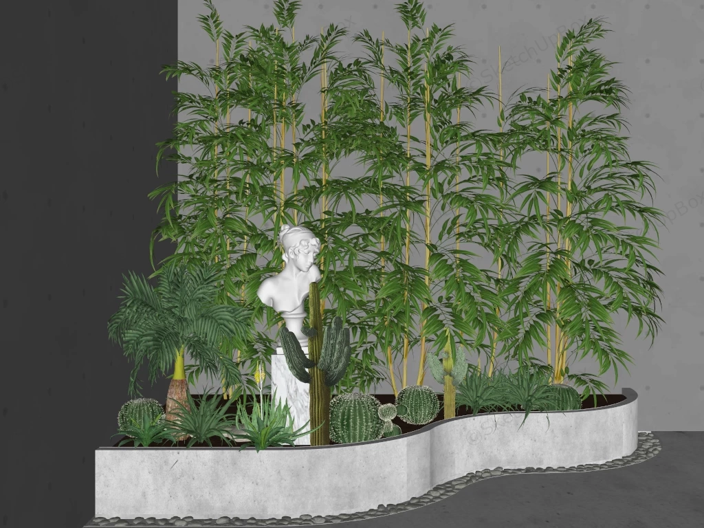 Backyard Corner Landscaping Ideas sketchup model preview - SketchupBox