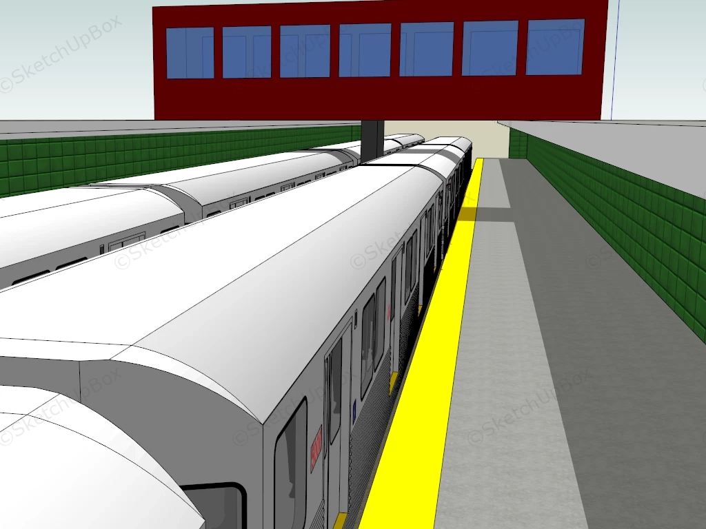 Train Station Platform sketchup model preview - SketchupBox