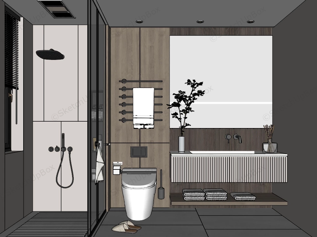 Small Bathrooms With Shower sketchup model preview - SketchupBox