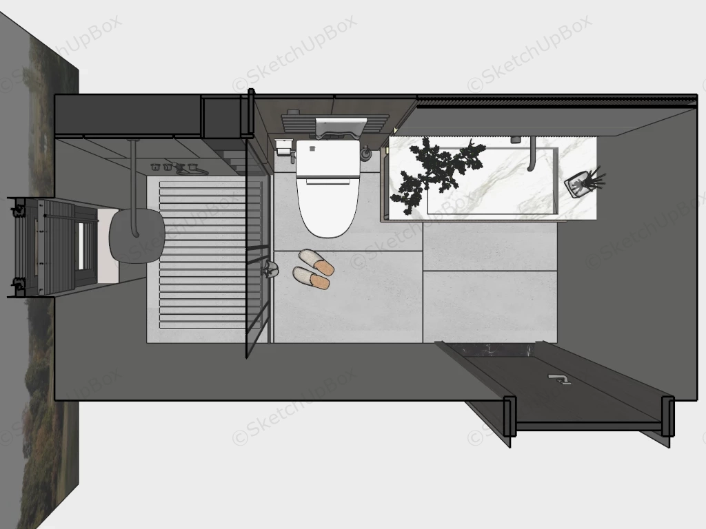 Small Bathrooms With Shower sketchup model preview - SketchupBox