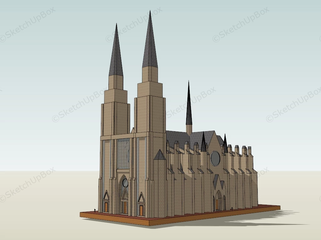 Gothic Cathedral sketchup model preview - SketchupBox