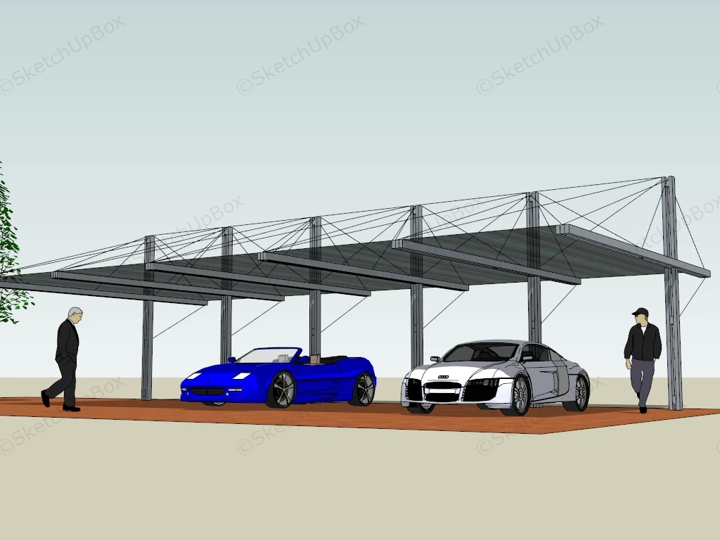 Car Parking Pergola sketchup model preview - SketchupBox