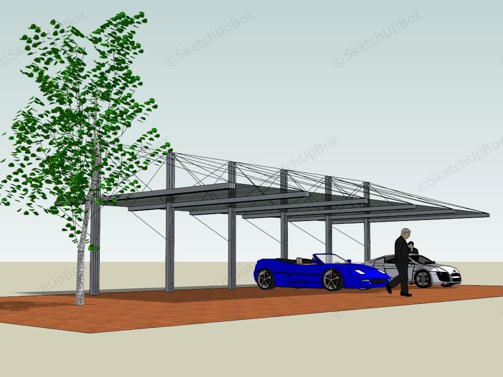 Car Parking Pergola sketchup model preview - SketchupBox