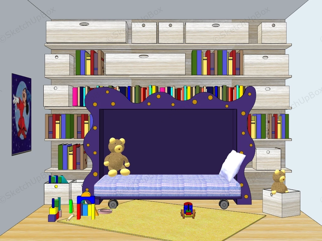 Kids Playroom Storage Furniture sketchup model preview - SketchupBox