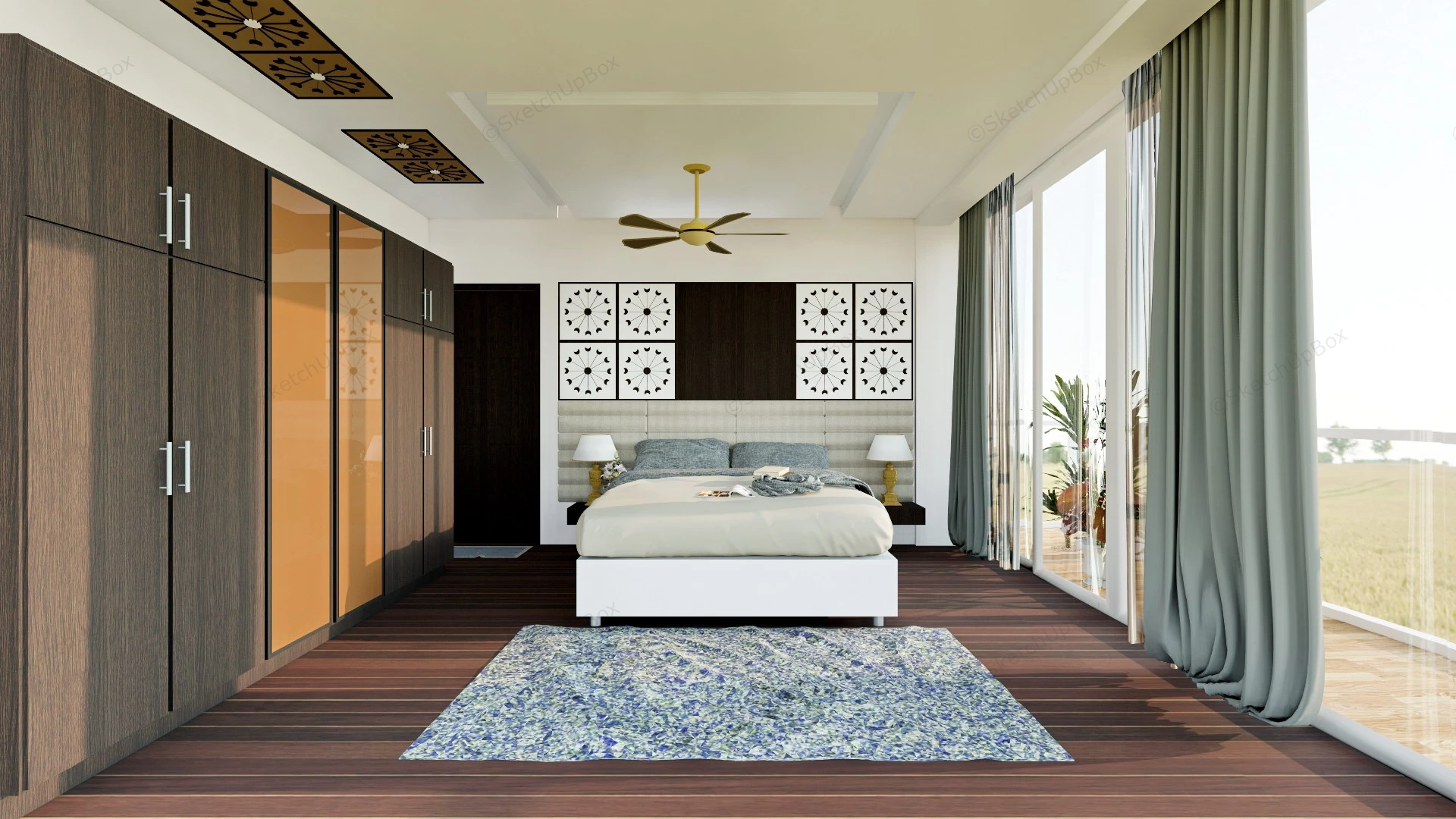 Oriental Bedroom Ideas sketchup model preview - SketchupBox