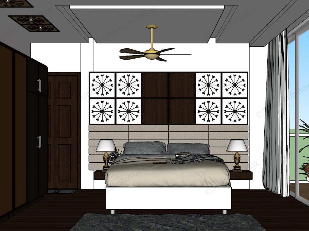 Oriental Bedroom Ideas sketchup model preview - SketchupBox