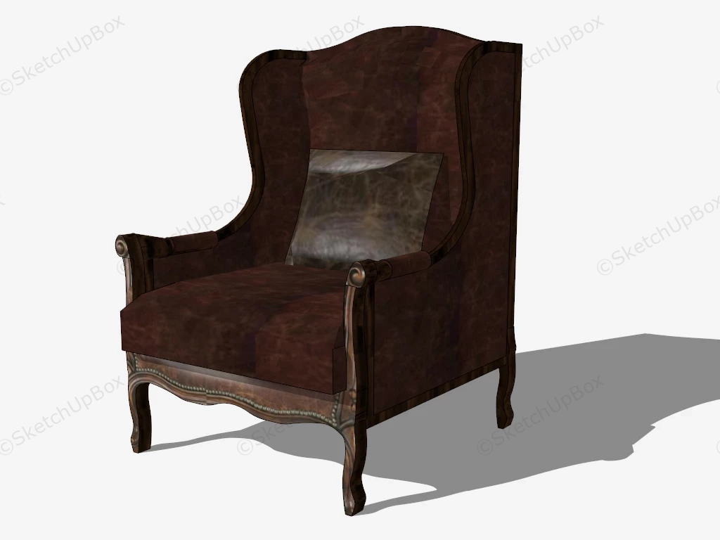 Vintage Wingback Chair sketchup model preview - SketchupBox