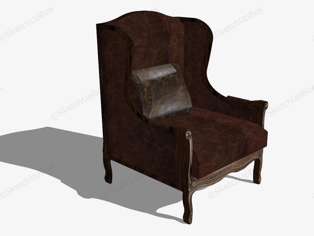 Vintage Wingback Chair sketchup model preview - SketchupBox