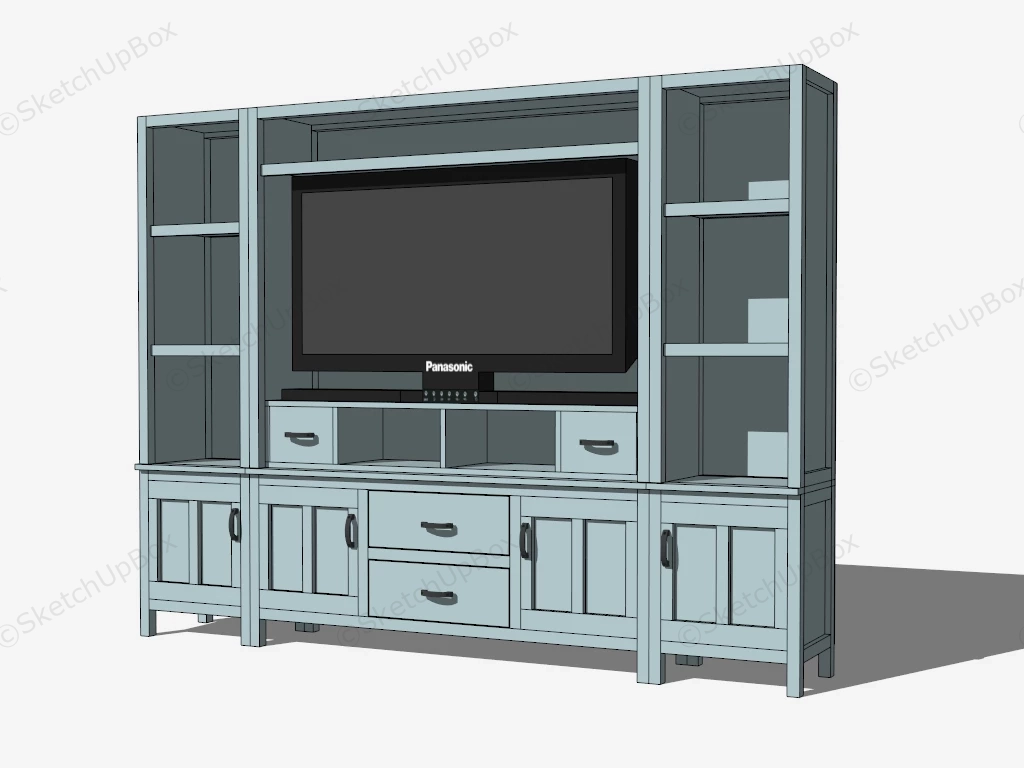 Tv Cabinet With Storage sketchup model preview - SketchupBox