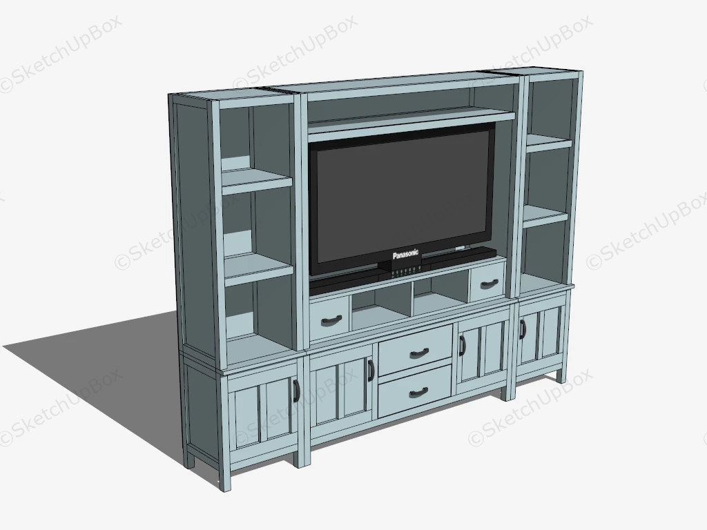 Tv Cabinet With Storage sketchup model preview - SketchupBox