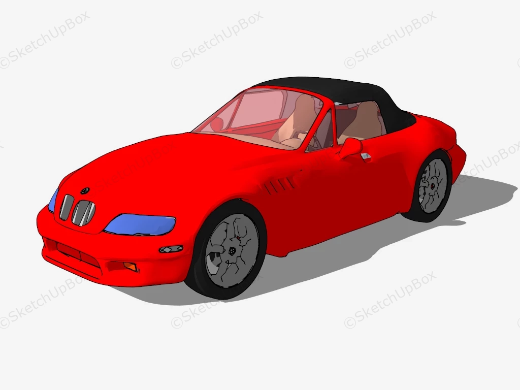 Red BMW Convertible sketchup model preview - SketchupBox