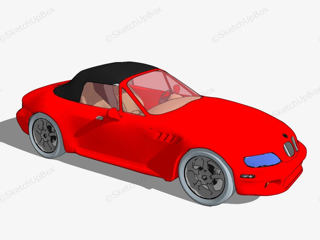 Red BMW Convertible sketchup model preview - SketchupBox