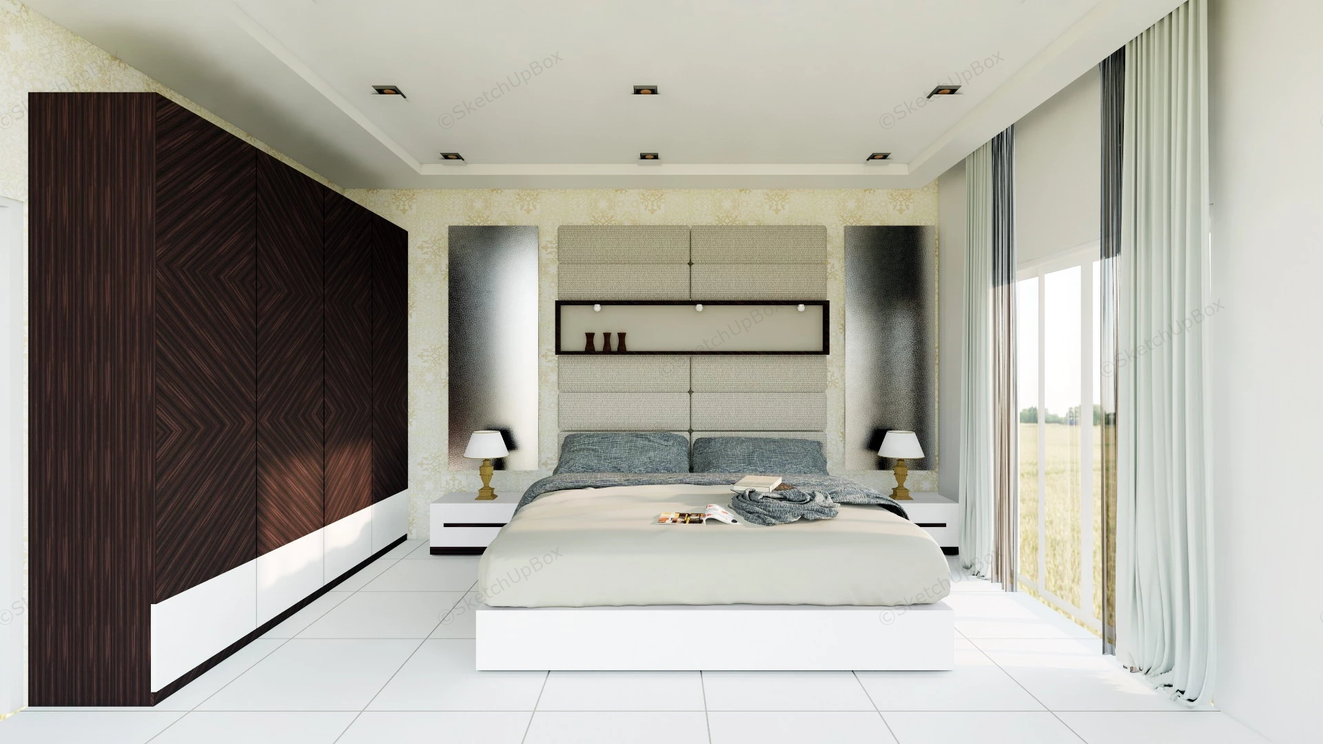 Minimalist Bedroom Design Ideas sketchup model preview - SketchupBox