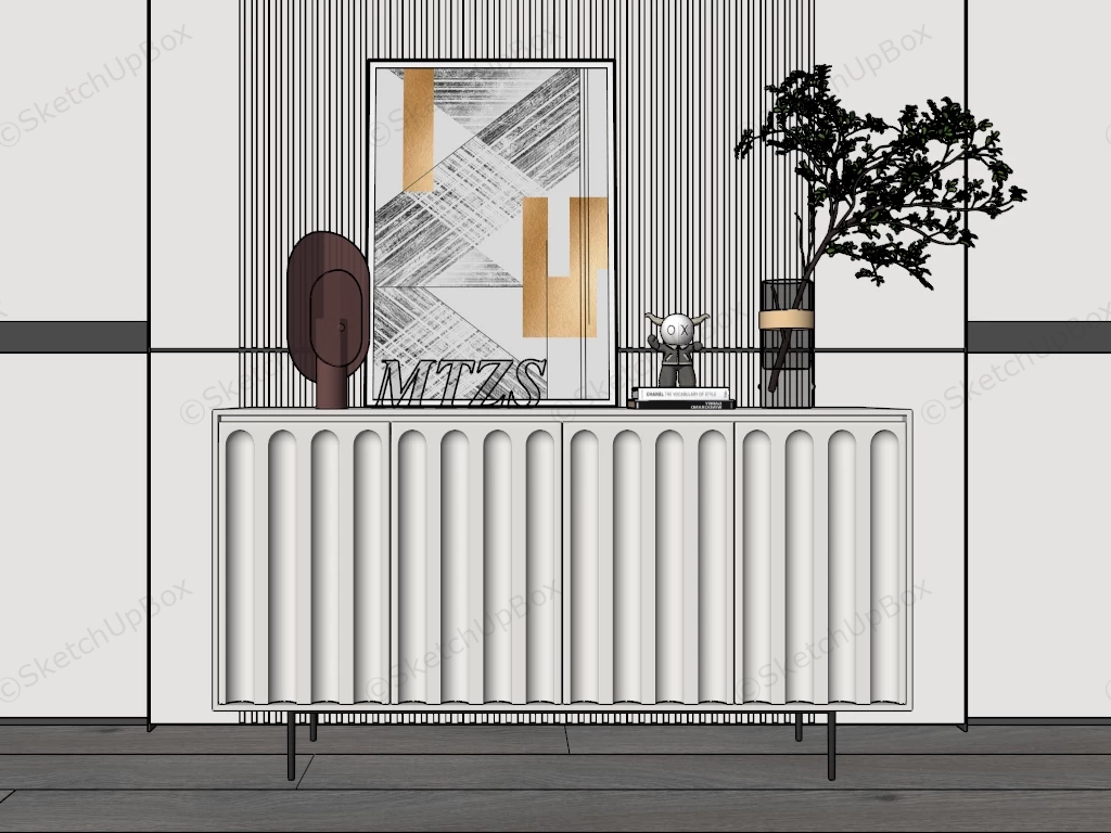 Entryway Accent Storage Cabinet sketchup model preview - SketchupBox