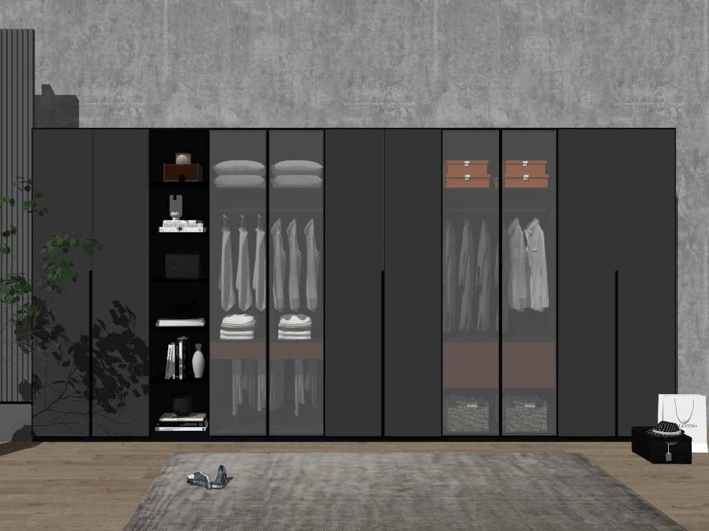 Modern Luxury Wardrobe Design sketchup model preview - SketchupBox