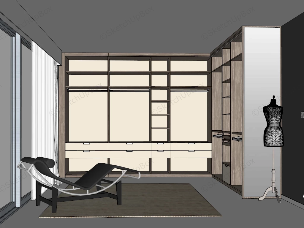 Small Dressing Room Design sketchup model preview - SketchupBox