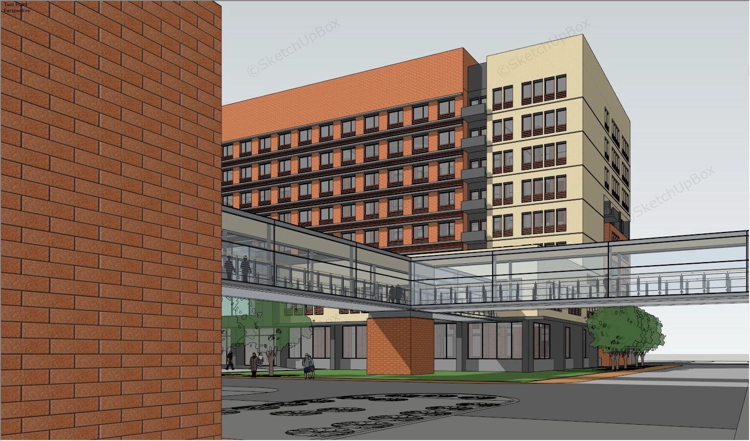 Hospital Design Plan Architecture sketchup model preview - SketchupBox