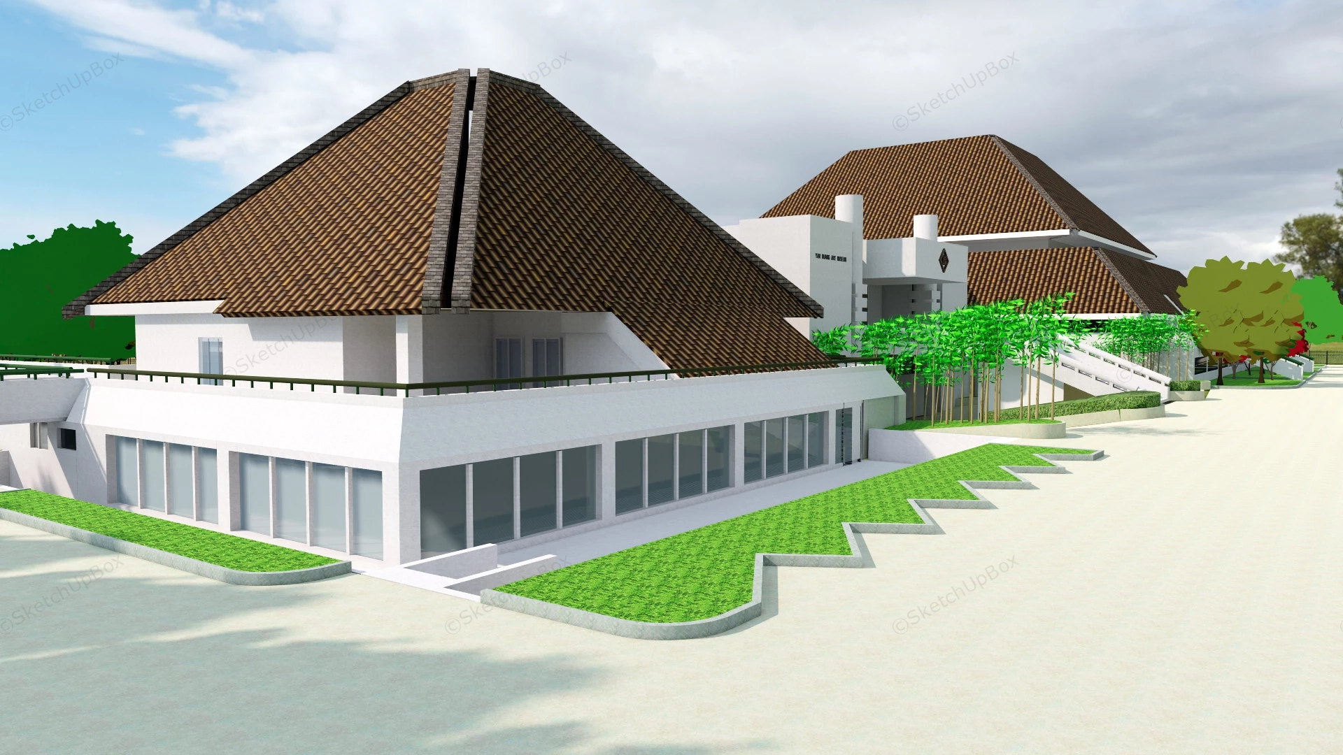 Yan Huang Art Museum sketchup model preview - SketchupBox