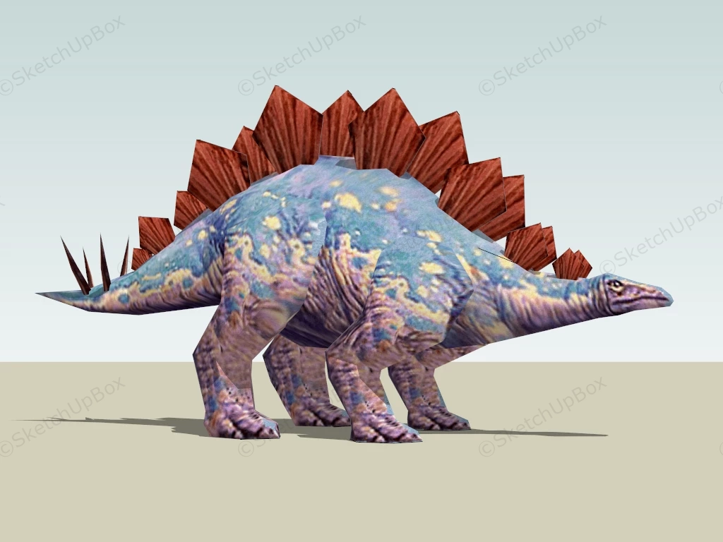 Stegosaurus Dinosaur sketchup model preview - SketchupBox