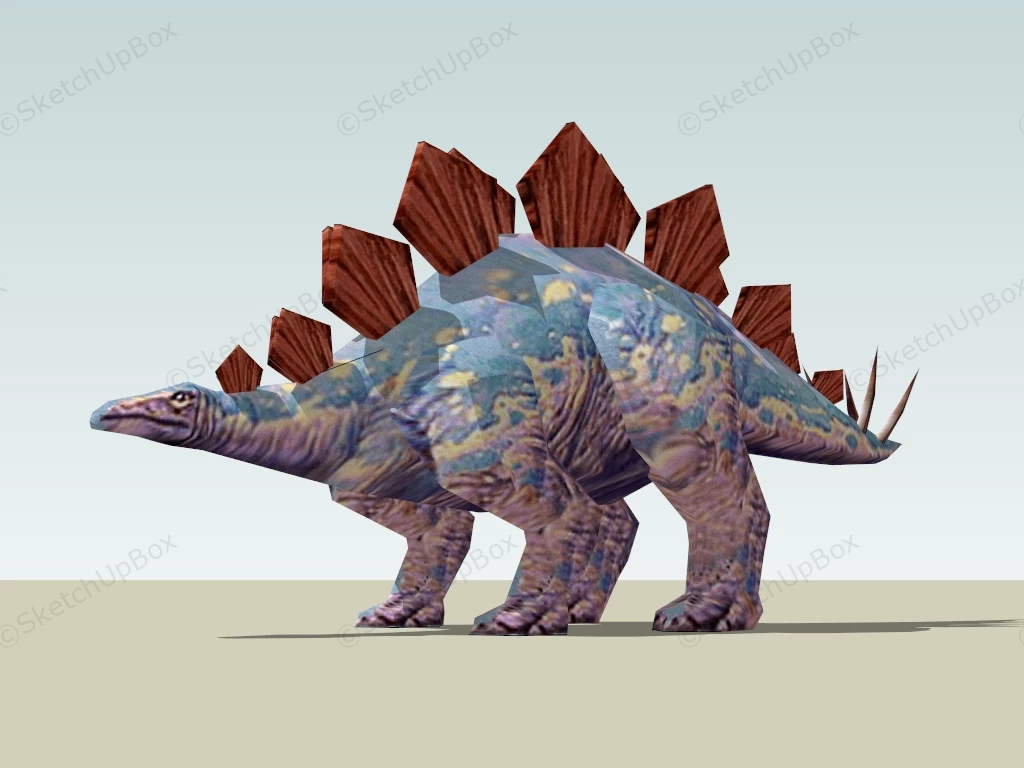 Stegosaurus Dinosaur sketchup model preview - SketchupBox