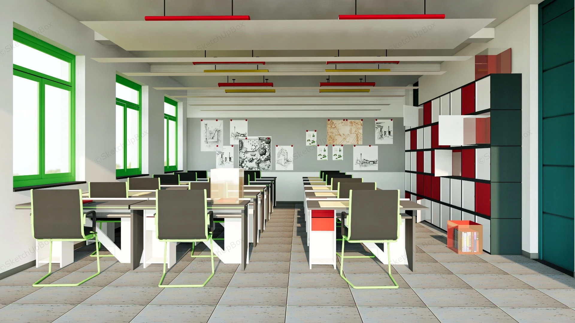 Art Classroom Design sketchup model preview - SketchupBox