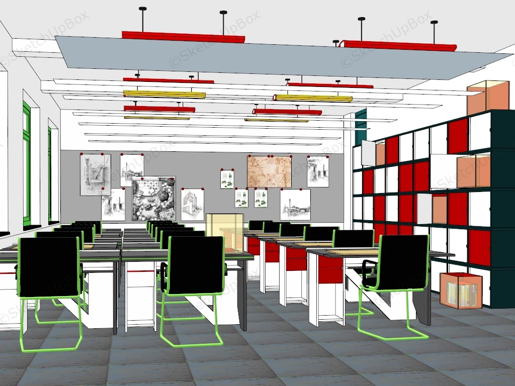 Art Classroom Design sketchup model preview - SketchupBox