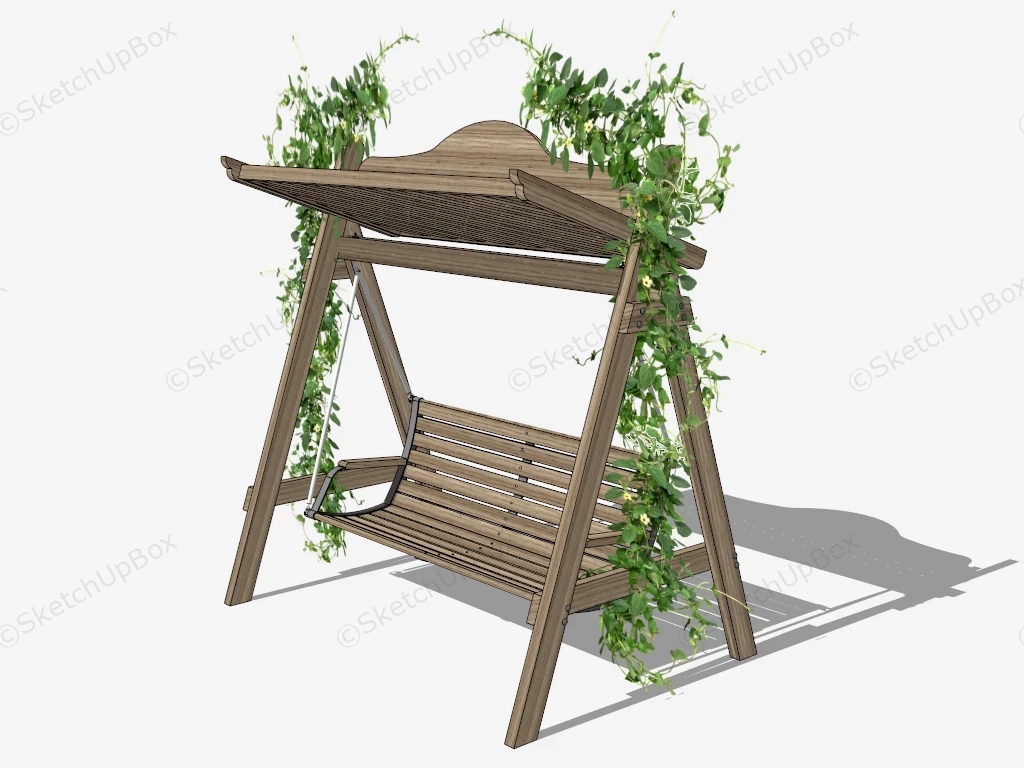 Romantic Wood Swing With Vines sketchup model preview - SketchupBox