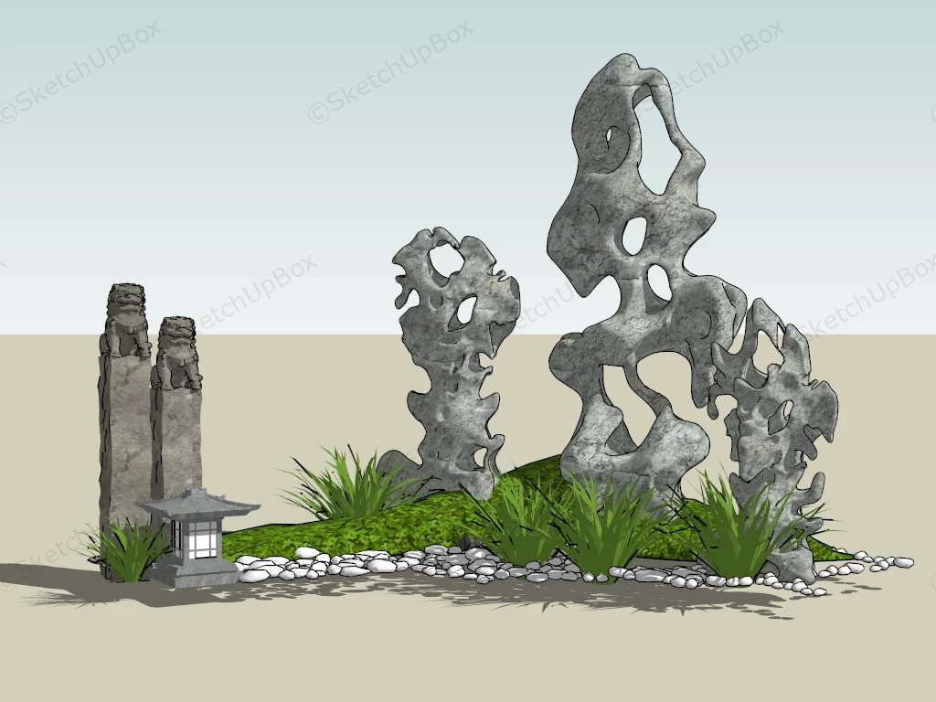 Beautiful Rock Garden Idea sketchup model preview - SketchupBox