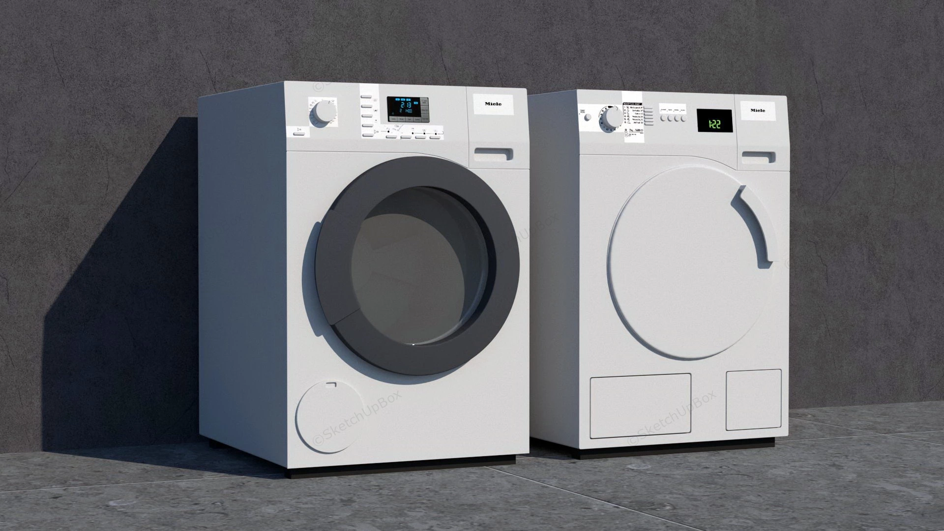 Miele Washer And Dryer Set sketchup model preview - SketchupBox