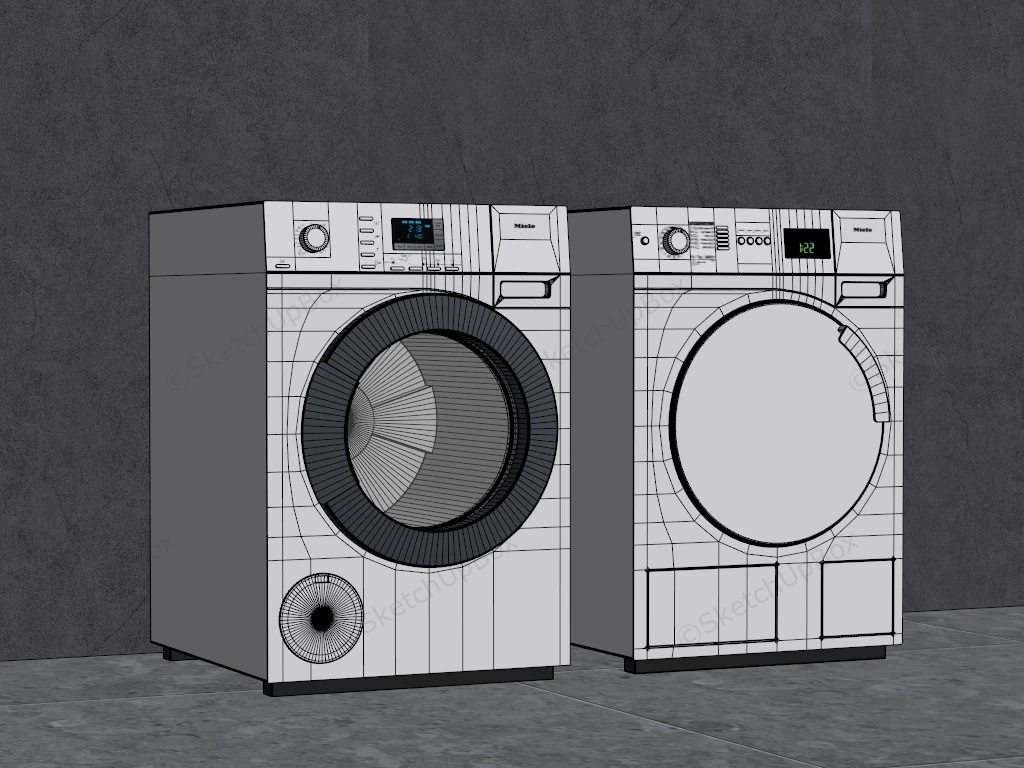 Miele Washer And Dryer Set sketchup model preview - SketchupBox