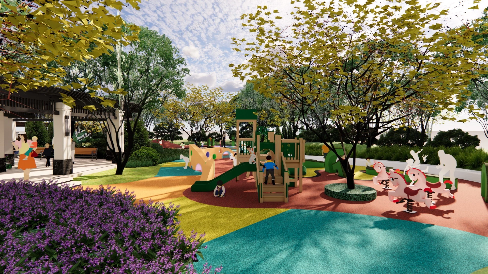 City Park Playground sketchup model preview - SketchupBox