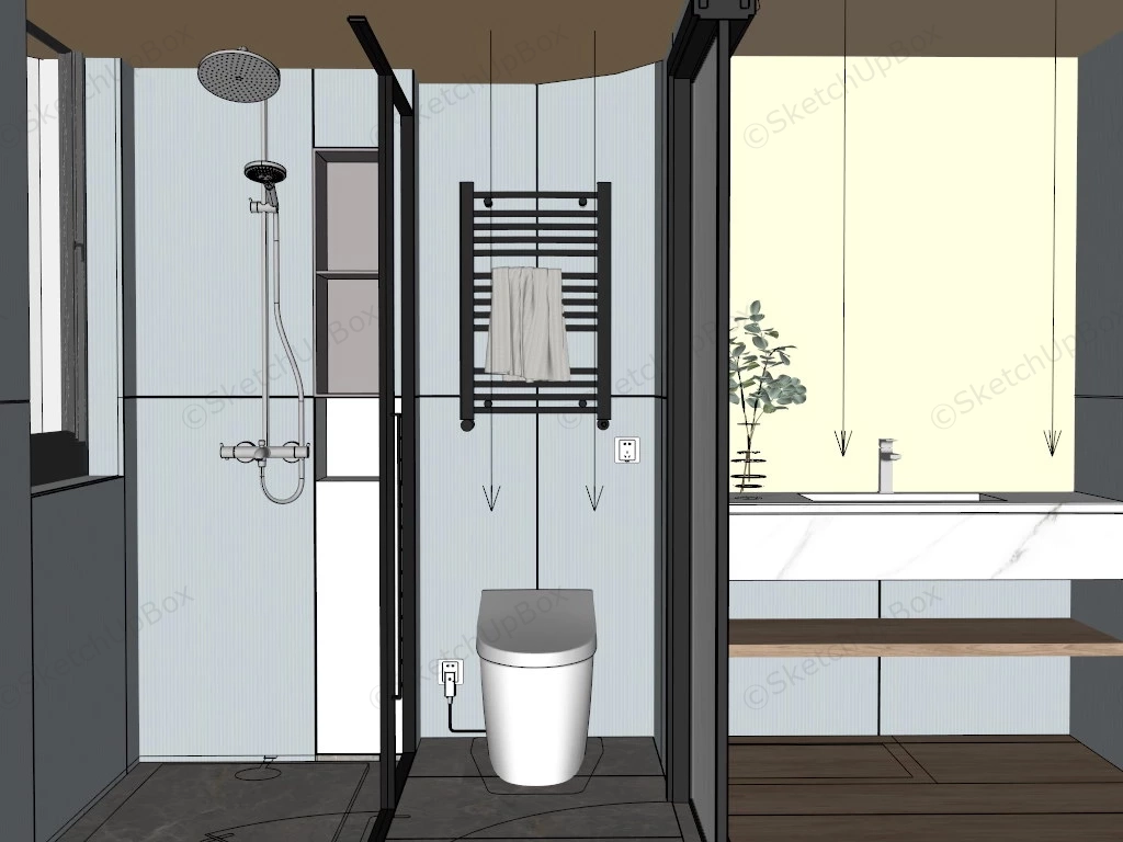 Awesome Small Bathroom sketchup model preview - SketchupBox