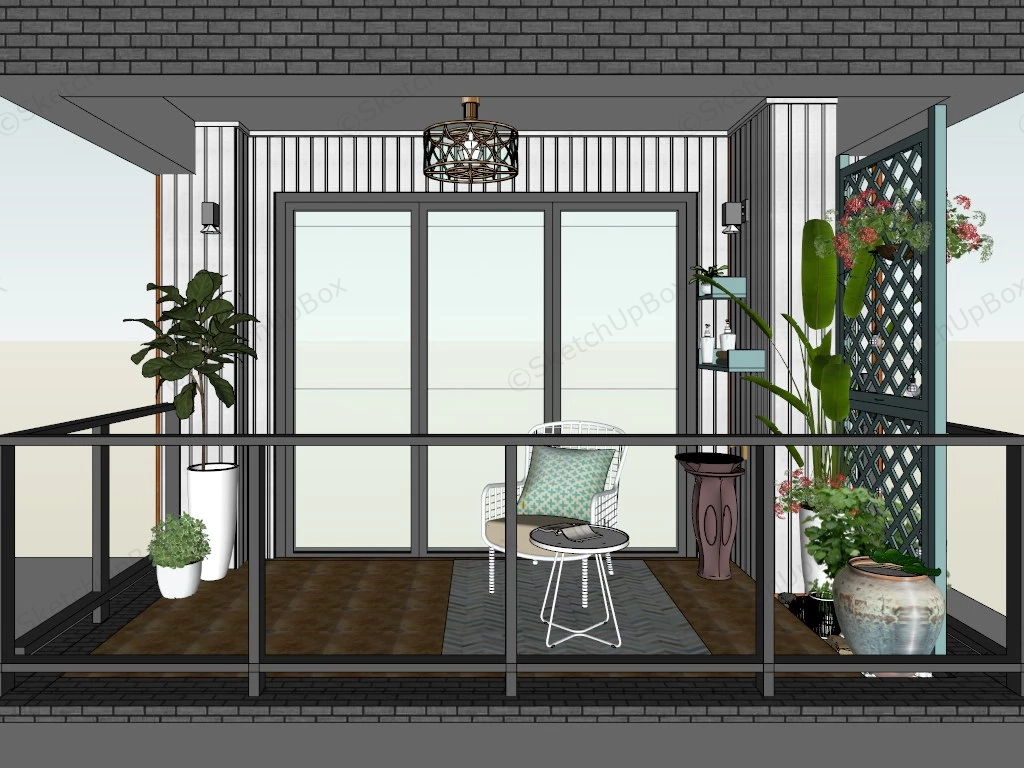 Small Balcony Garden Design Idea sketchup model preview - SketchupBox