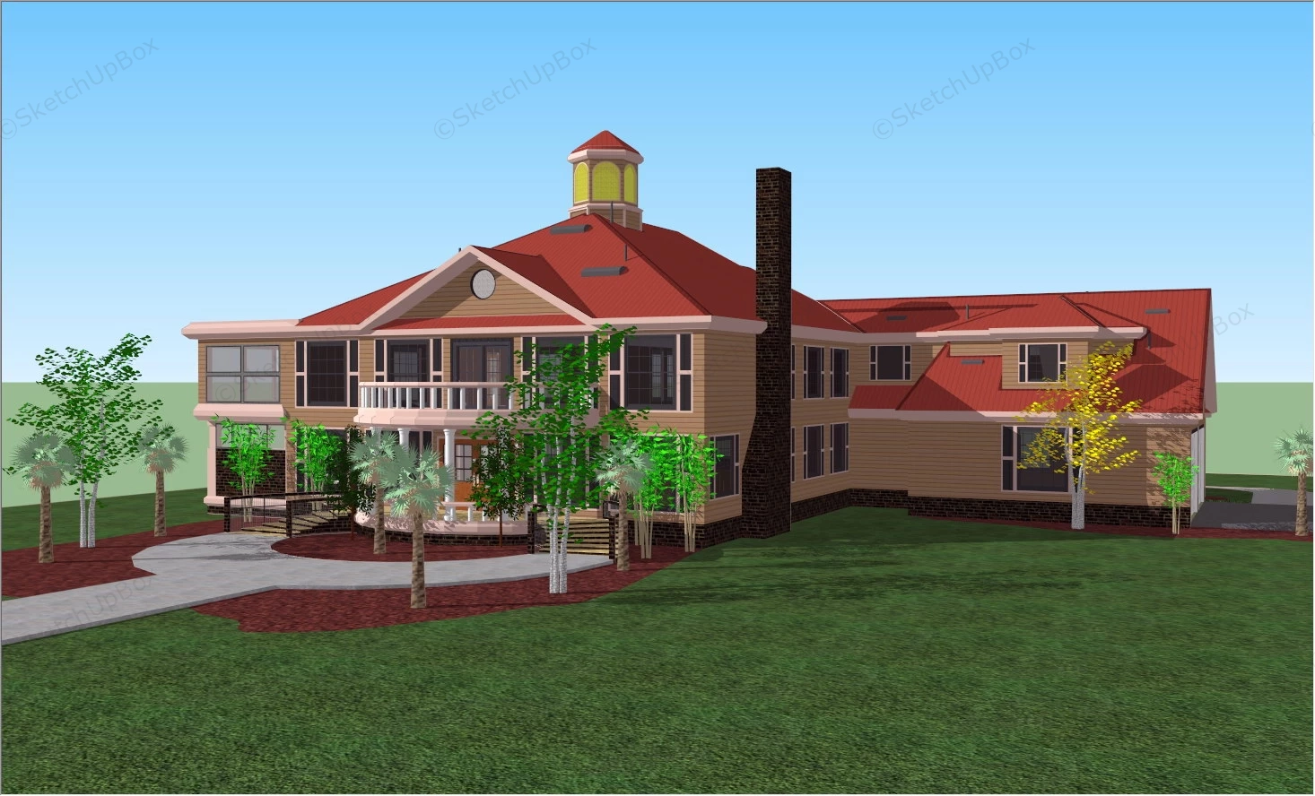 Country Style Home Exterior sketchup model preview - SketchupBox