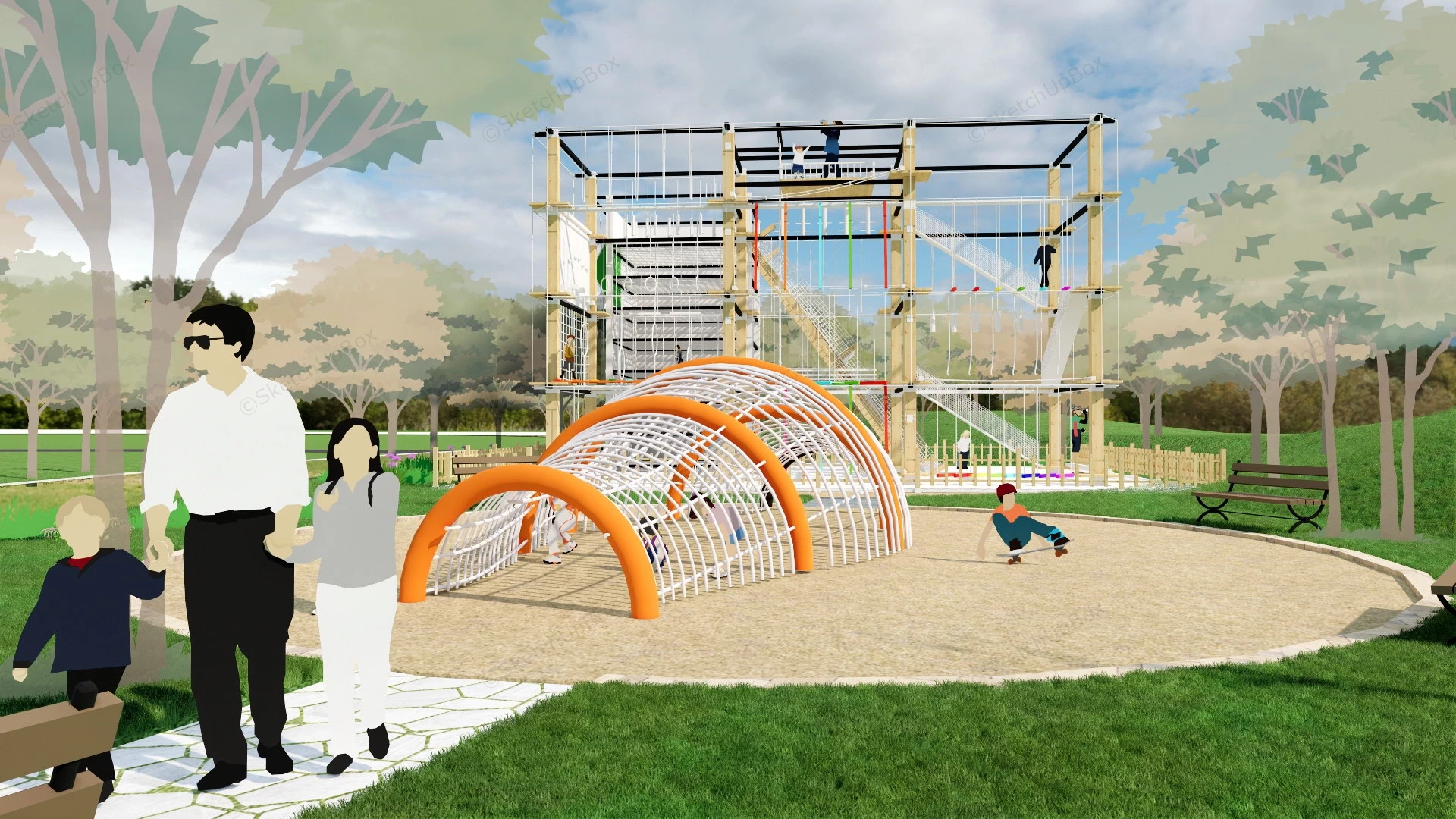 Kids Adventure Park sketchup model preview - SketchupBox