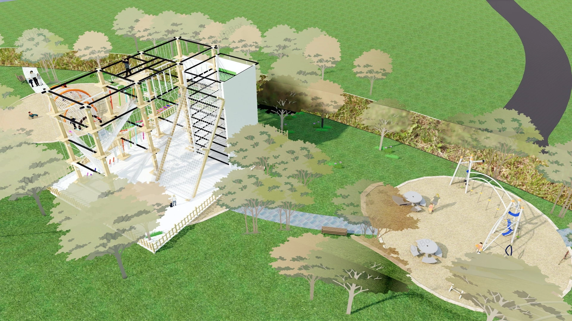 Kids Adventure Park sketchup model preview - SketchupBox