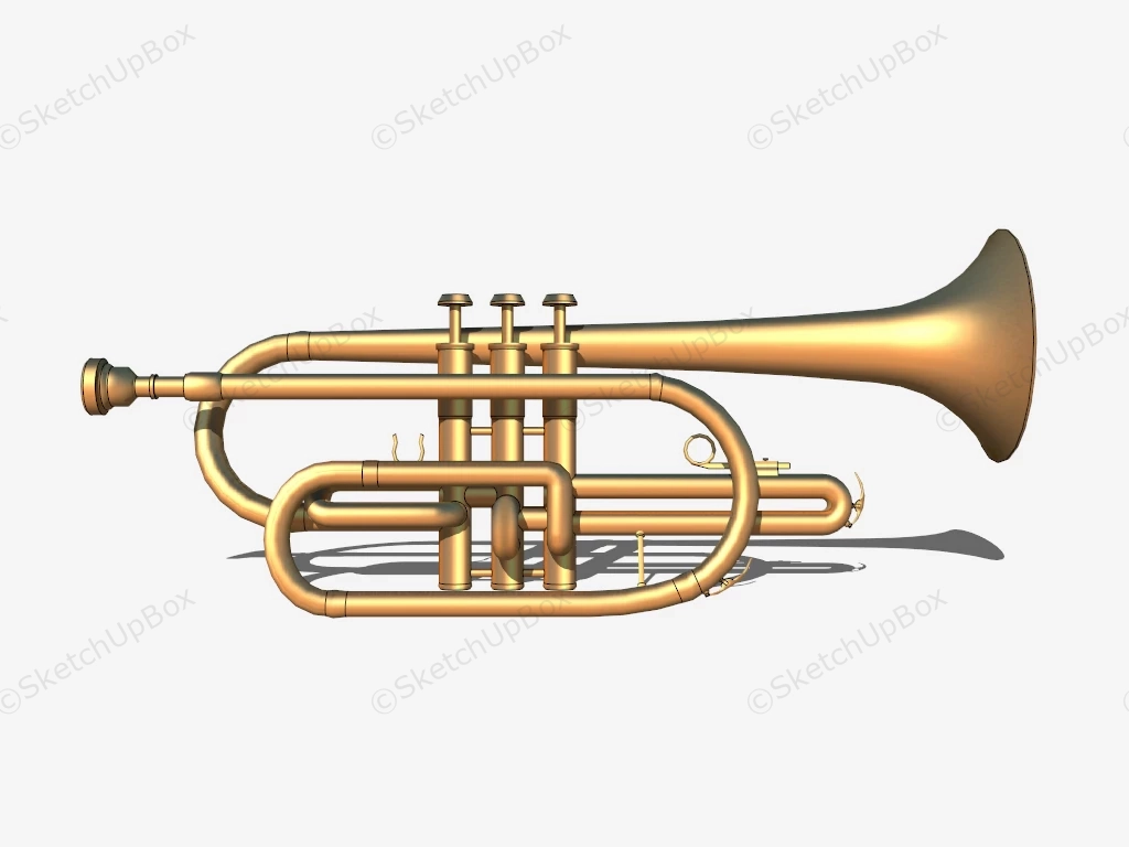 Brass Trumpet sketchup model preview - SketchupBox