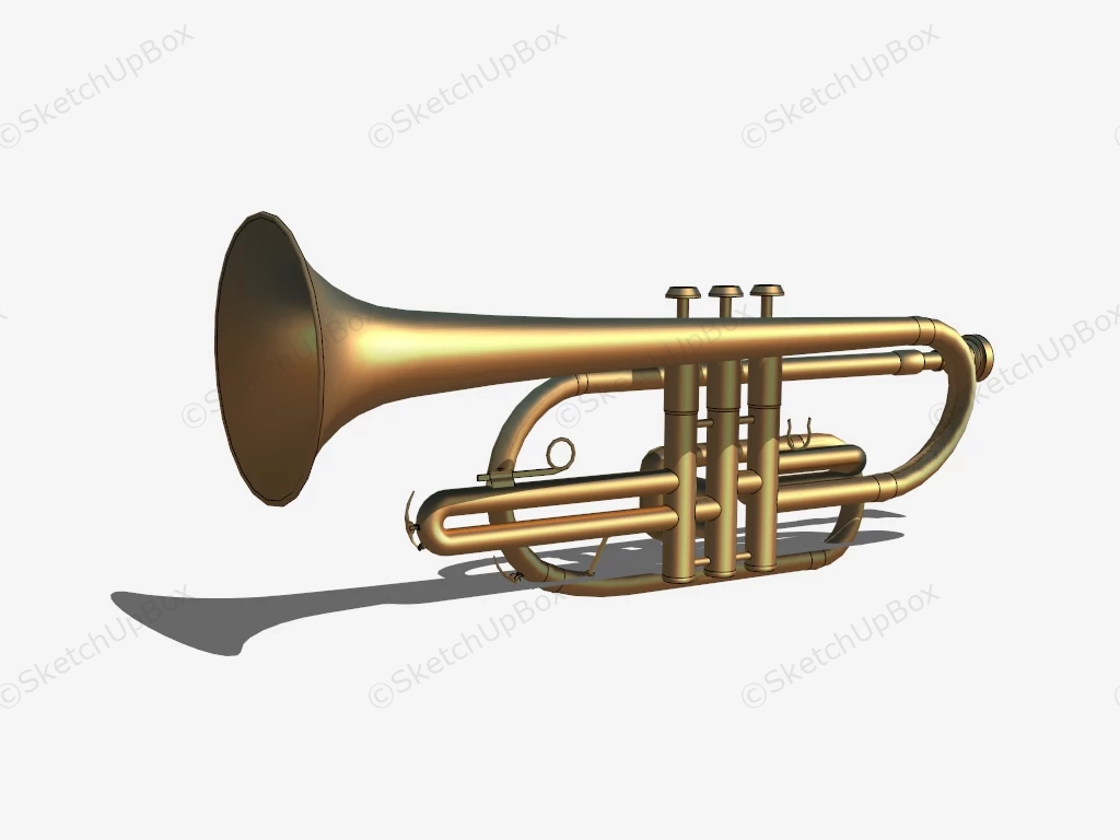 Brass Trumpet sketchup model preview - SketchupBox