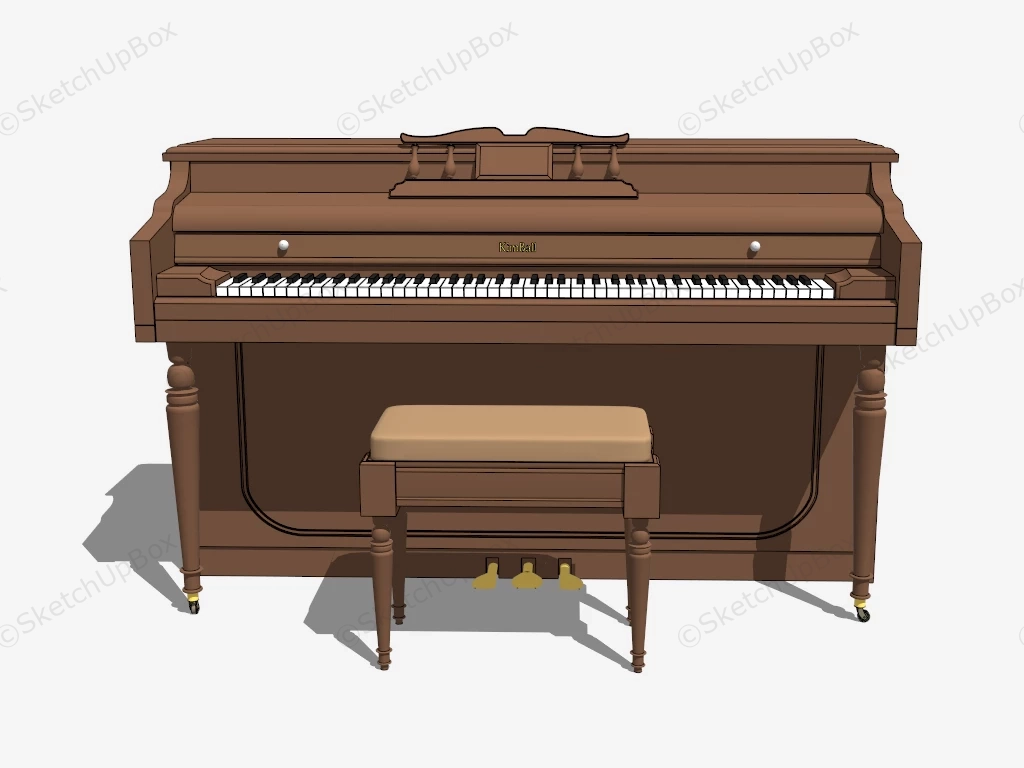 Kimball Console Piano sketchup model preview - SketchupBox