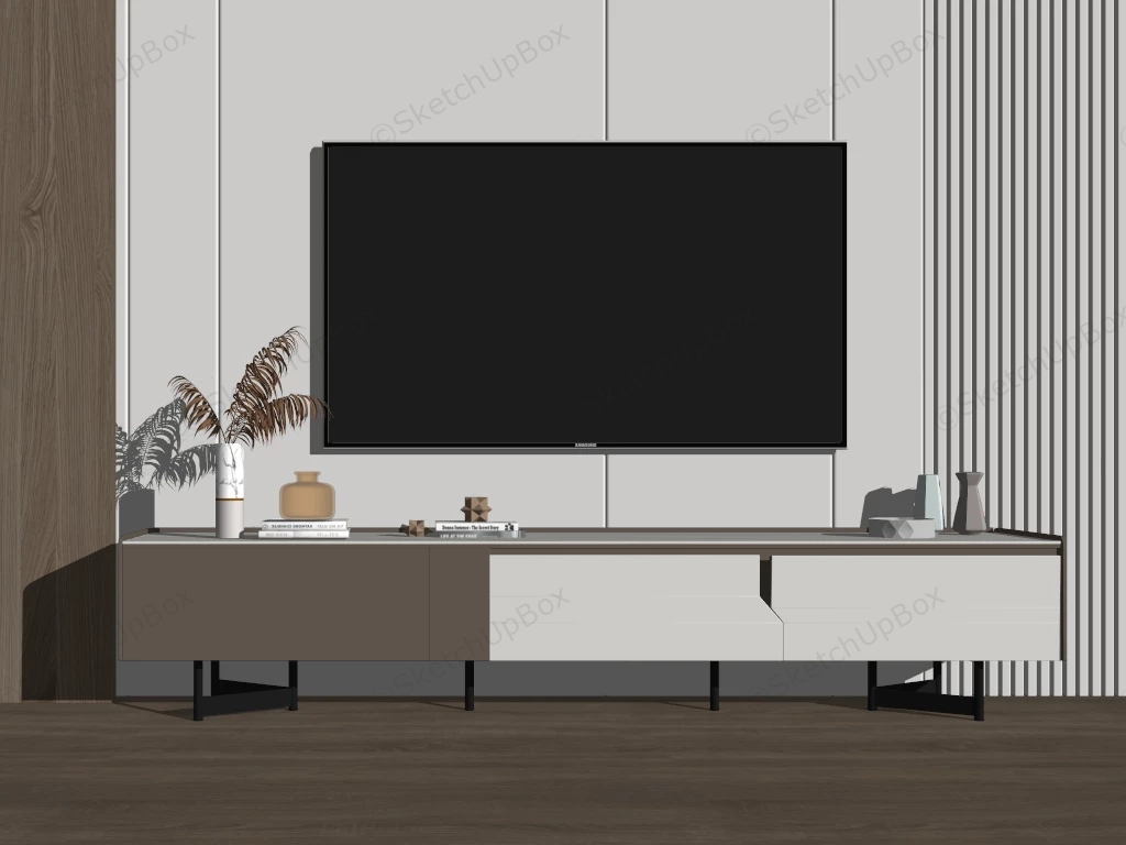 Minimalist TV Stand Ideas sketchup model preview - SketchupBox