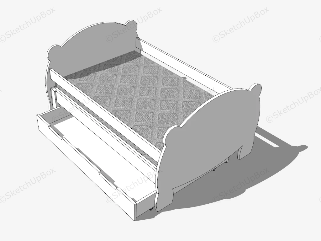 Toddler Bed With Storage sketchup model preview - SketchupBox