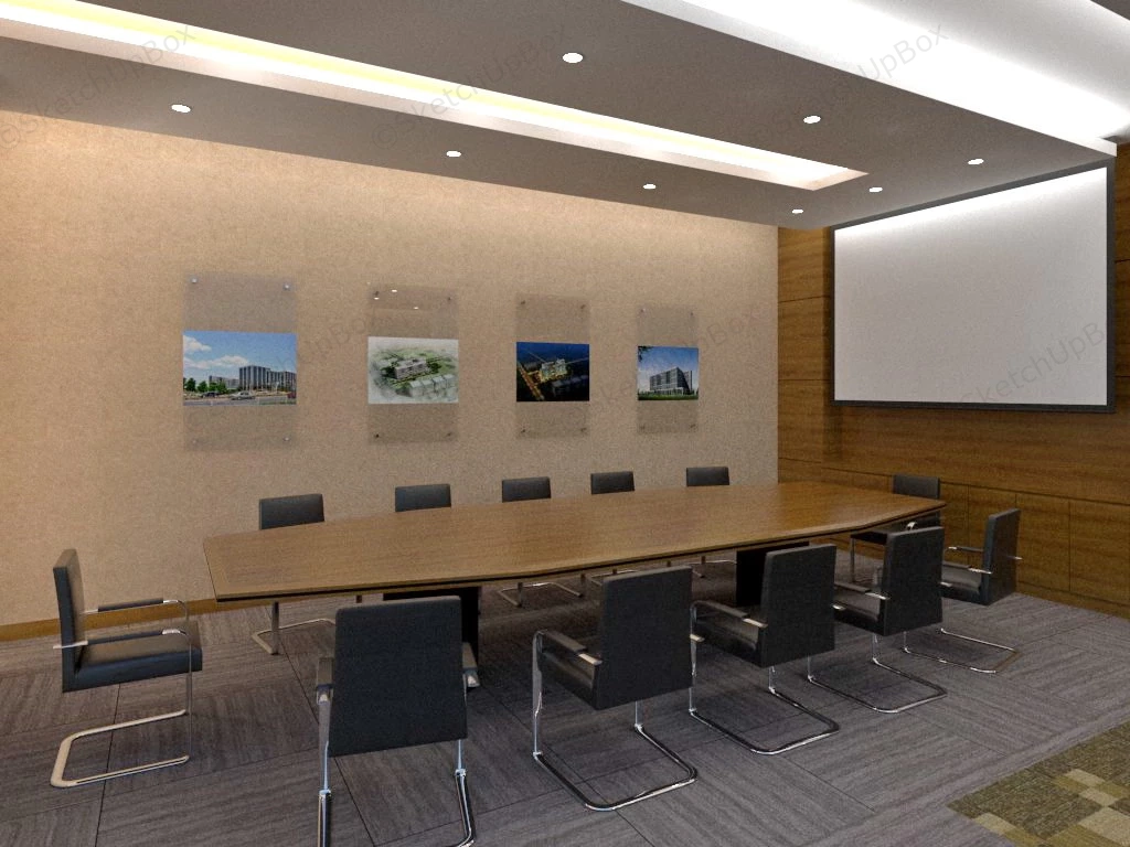 Office Meeting Room With Sofa sketchup model preview - SketchupBox