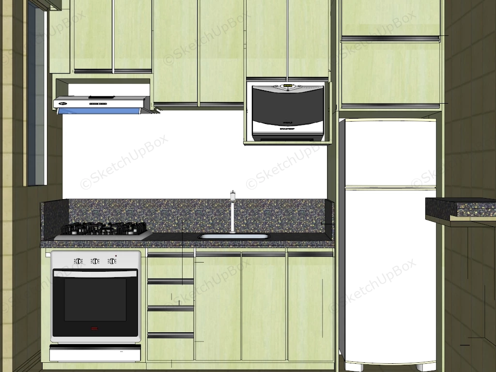 Small Apartment Kitchen Ideas sketchup model preview - SketchupBox