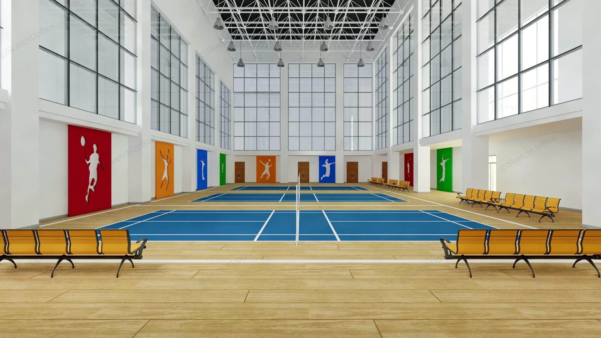 Badminton Stadium sketchup model preview - SketchupBox