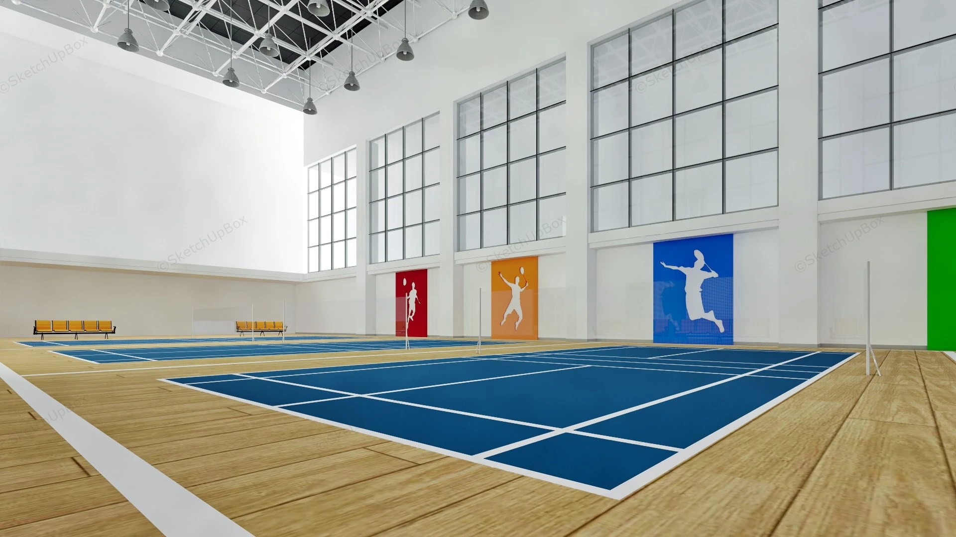 Badminton Stadium sketchup model preview - SketchupBox