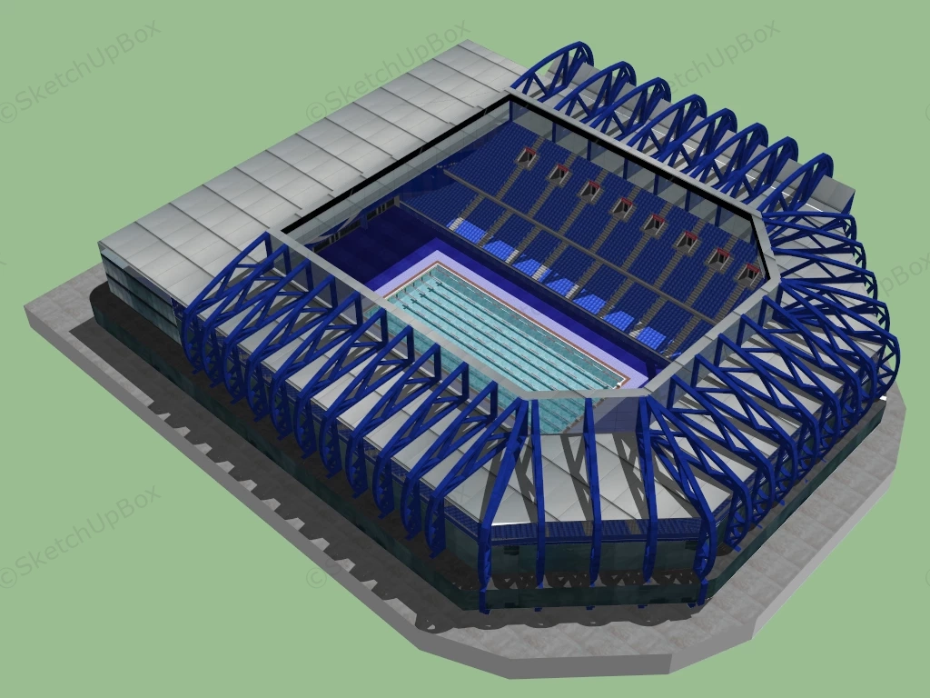 Olympic Swimming Stadium sketchup model preview - SketchupBox