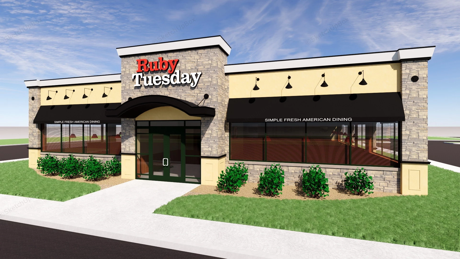 Ruby Tuesday Restaurant sketchup model preview - SketchupBox