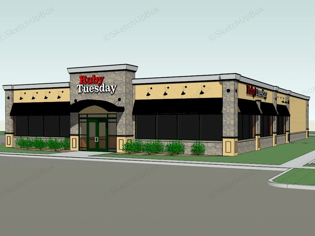 Ruby Tuesday Restaurant sketchup model preview - SketchupBox